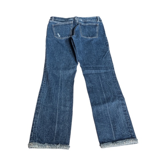 DL1961 Mara Straight Mid Rise Instasculpt Distressed Ankle Jeans Blue Size 27 - Picture 2 of 7